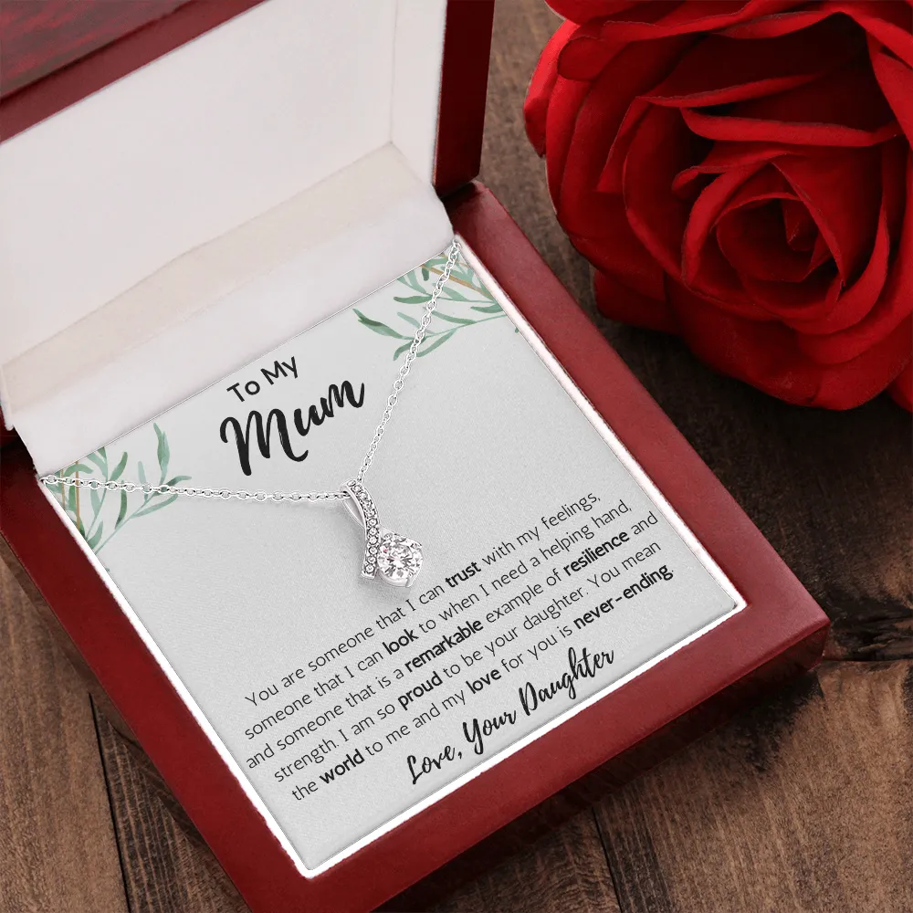To My Mum from Daughter Ribbon Necklace