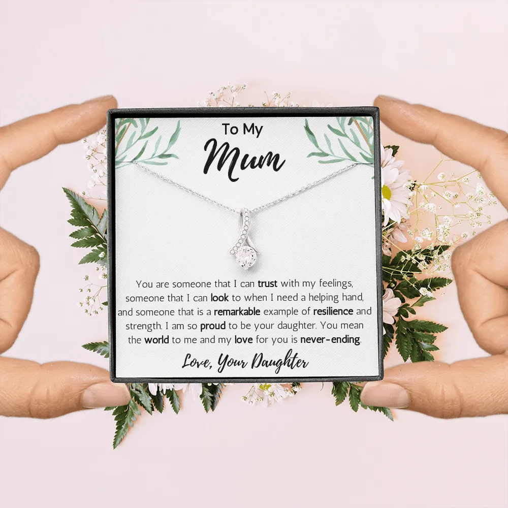 To My Mum from Daughter Ribbon Necklace