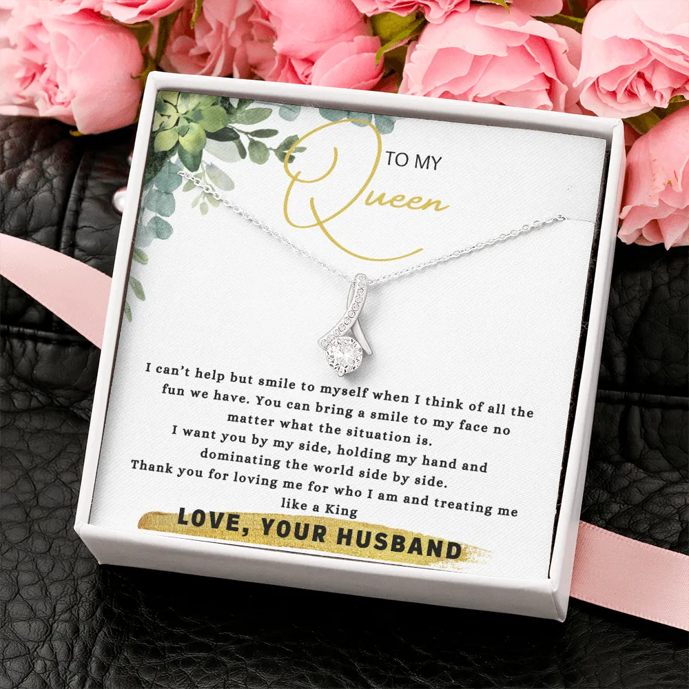 To my queen massage card necklace with luxury box