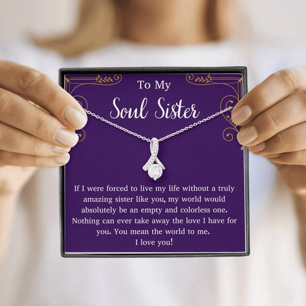 To My Soul Sister Petite Ribbon Necklace