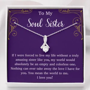 To My Soul Sister Petite Ribbon Necklace