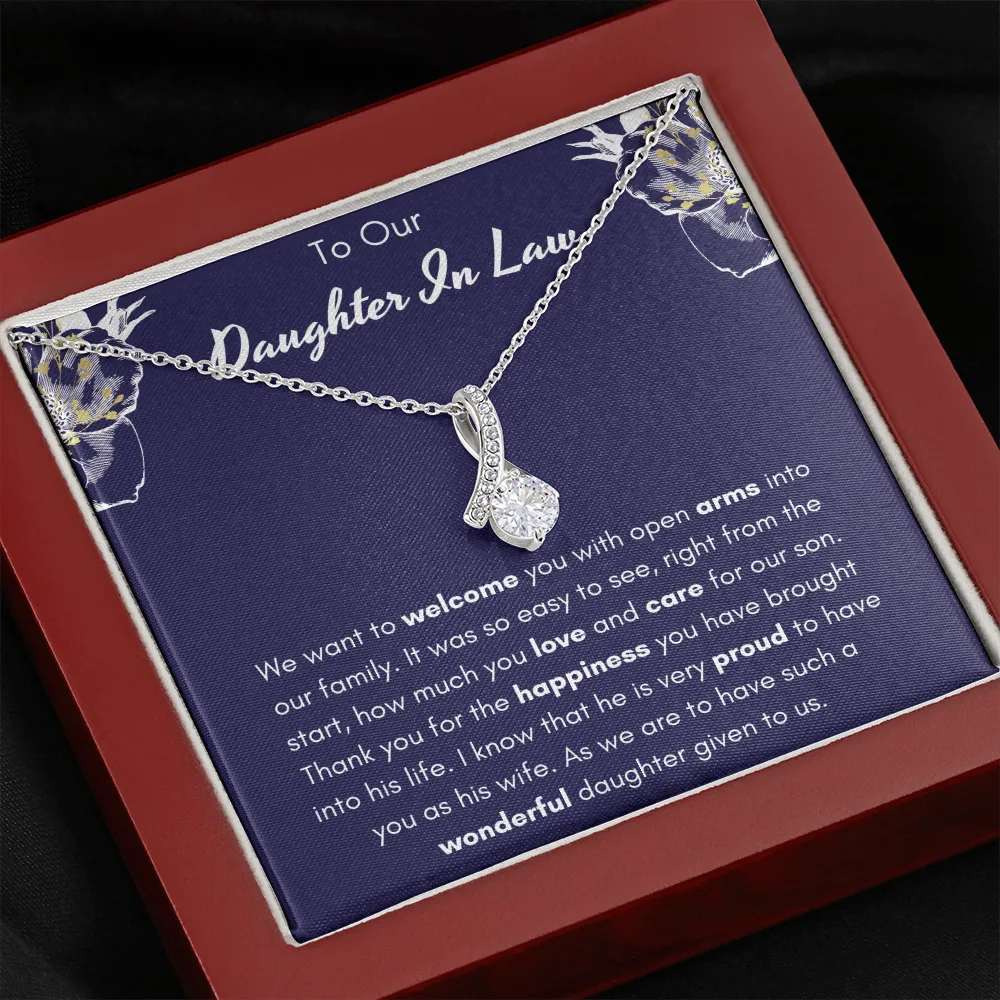 To Our Daughter-In-Law Petite Ribbon Necklace
