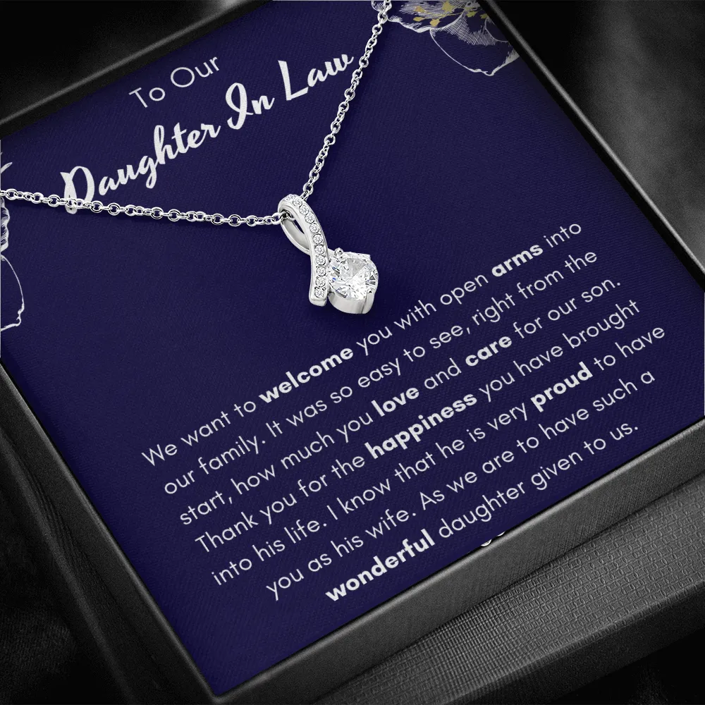 To Our Daughter-In-Law Petite Ribbon Necklace
