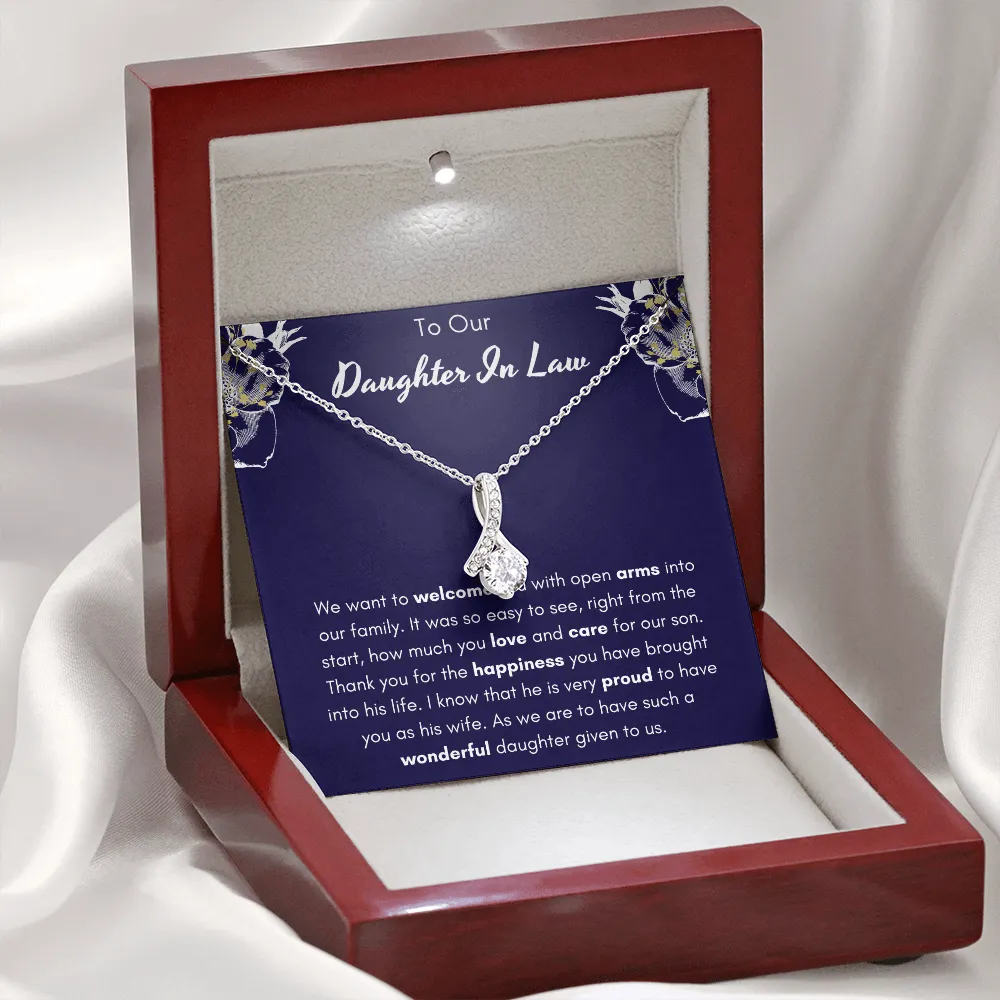 To Our Daughter-In-Law Petite Ribbon Necklace