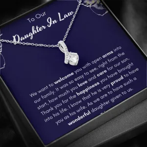 To Our Daughter-In-Law Petite Ribbon Necklace