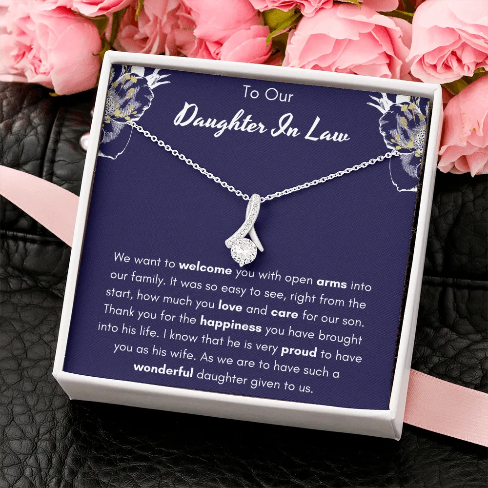 To Our Daughter-In-Law Petite Ribbon Necklace
