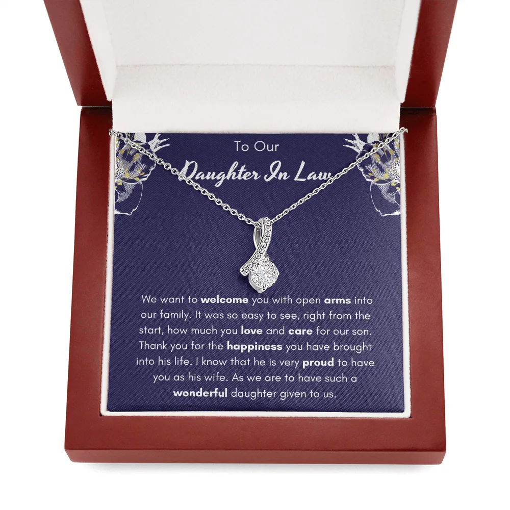 To Our Daughter-In-Law Petite Ribbon Necklace