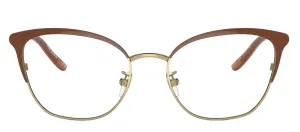 Tory Burch TY 1076 3342 Cat-Eye Metal Gold Eyeglasses with Logo Stamped Demo Lenses