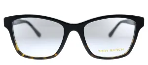 Tory Burch TY 2110U 1824 Rectangle Plastic Black Tortoise Eyeglasses with Demo Lens