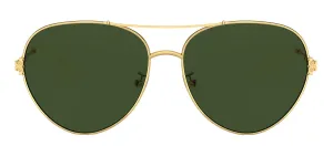 Tory Burch TY 6098 335171 Pilot Metal Gold Sunglasses with Dark Green Solid Color Lens