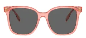 Tory Burch TY 7203U 199087 Square Acetate Transparent Orange Sunglasses with Dark Gray Solid Color Lens