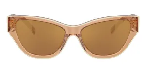 Tory Burch TY 7206U 20016H Cat Eye Plastic Brown Sunglasses with Brown Gold Mirror Lens
