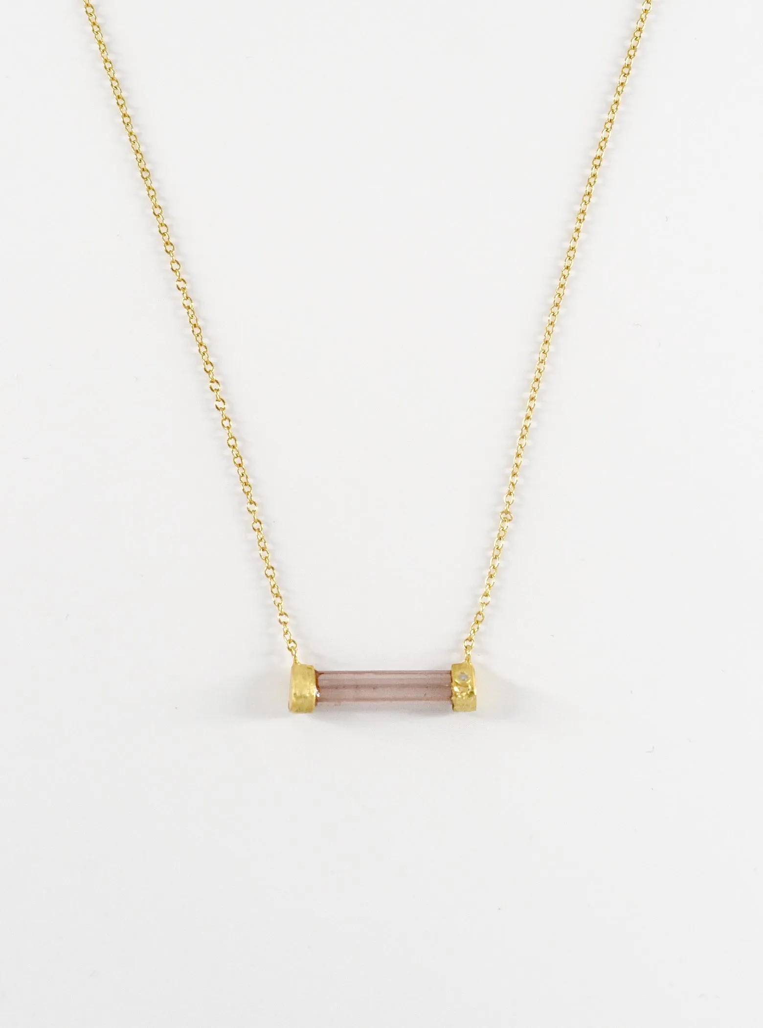 Tourmaline Horizontal Bar With Diamond Necklace