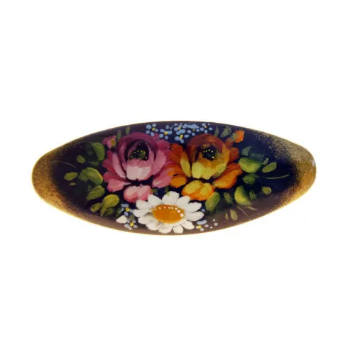 Traditional Hair Clip with Three Flowers