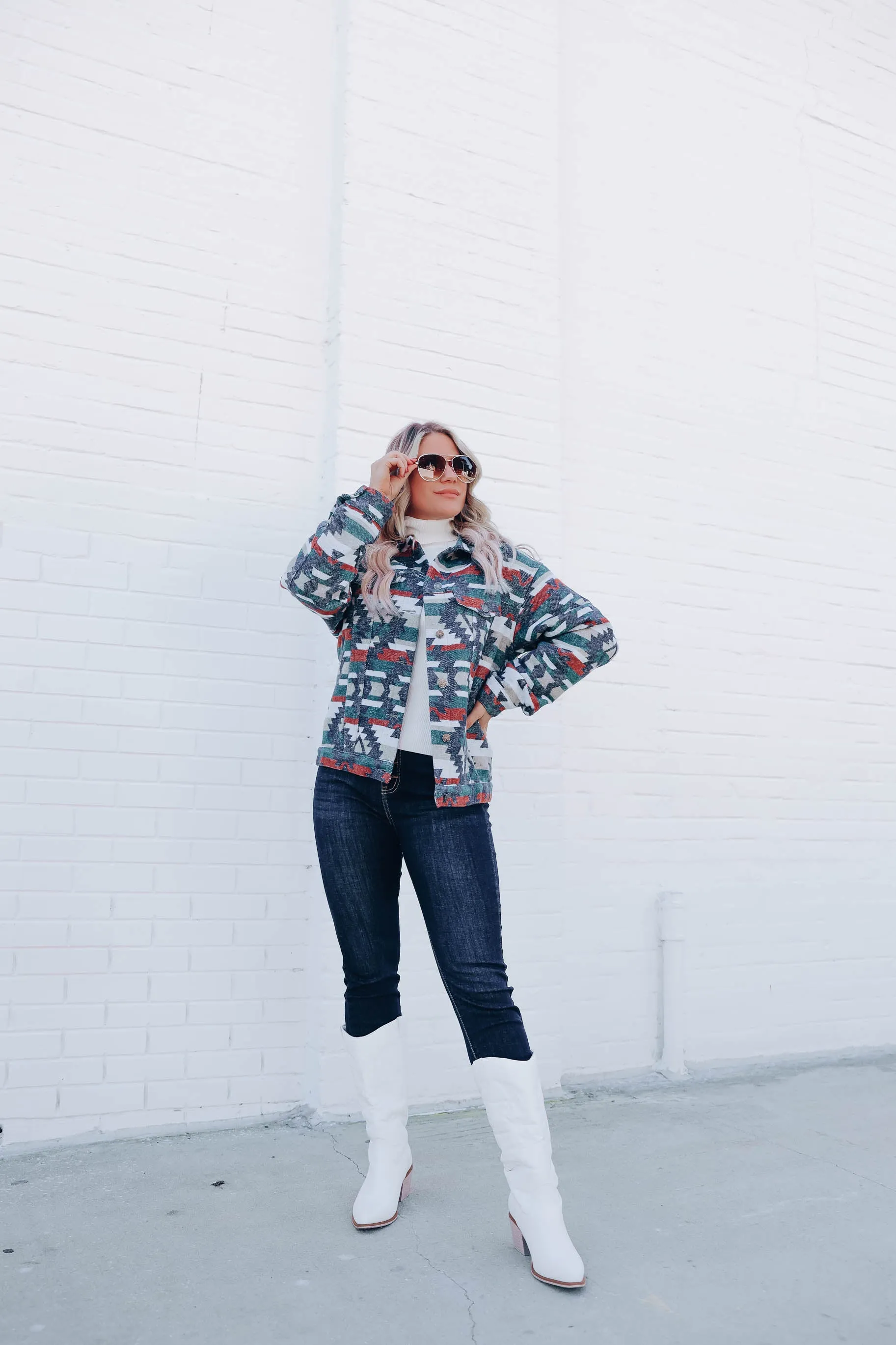 Traditional Style Aztec Print Jacket