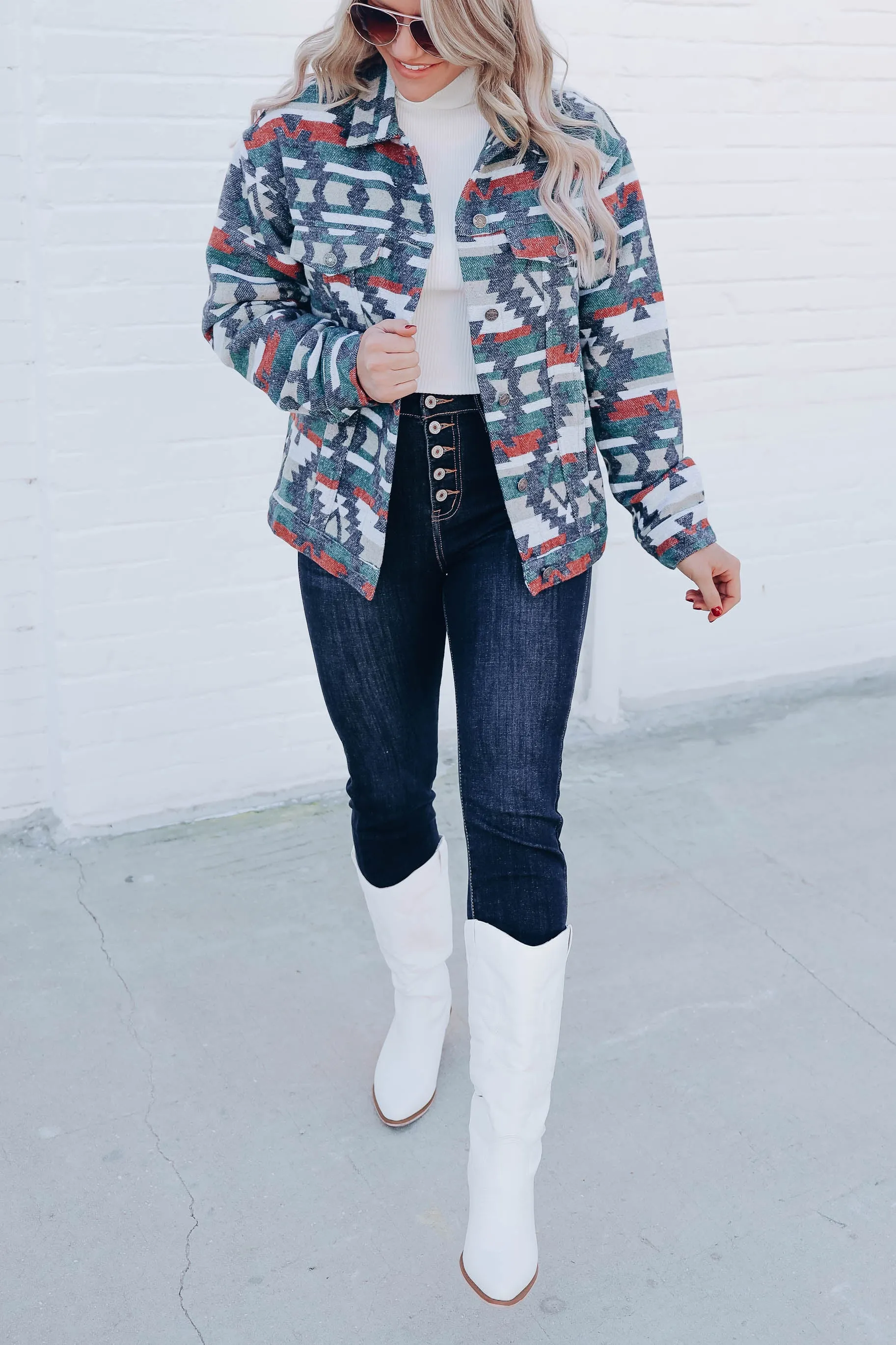 Traditional Style Aztec Print Jacket