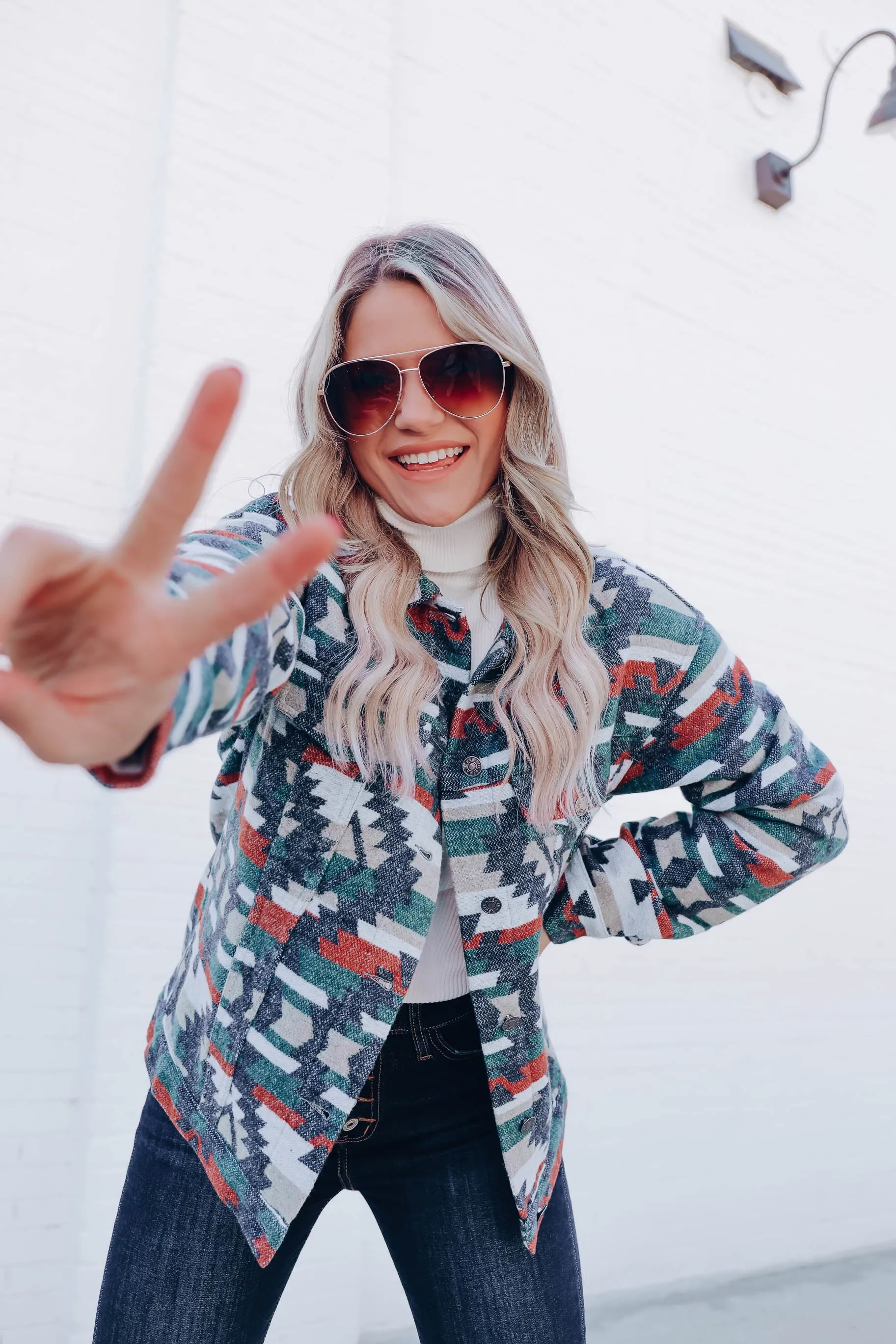 Traditional Style Aztec Print Jacket