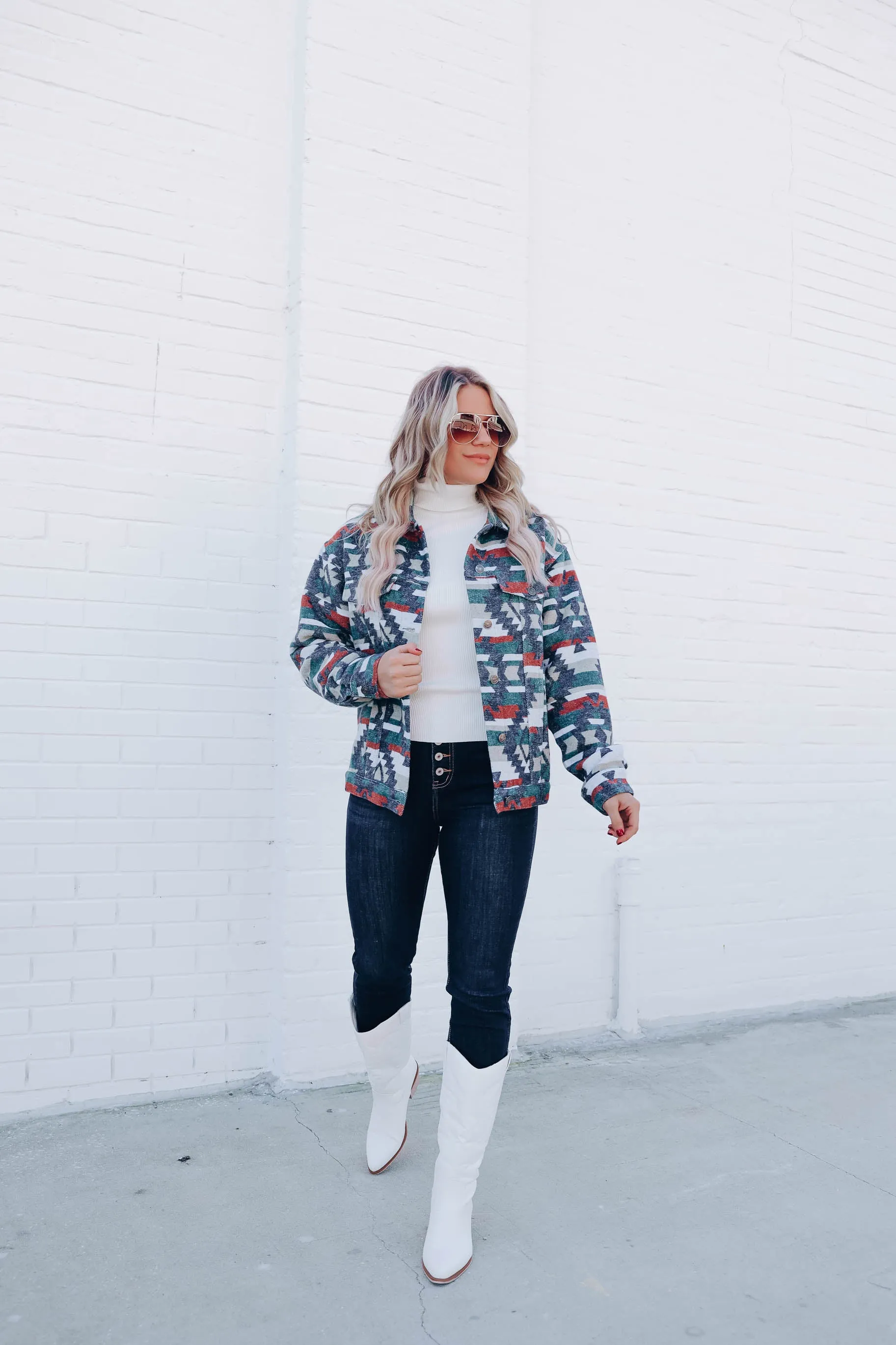 Traditional Style Aztec Print Jacket