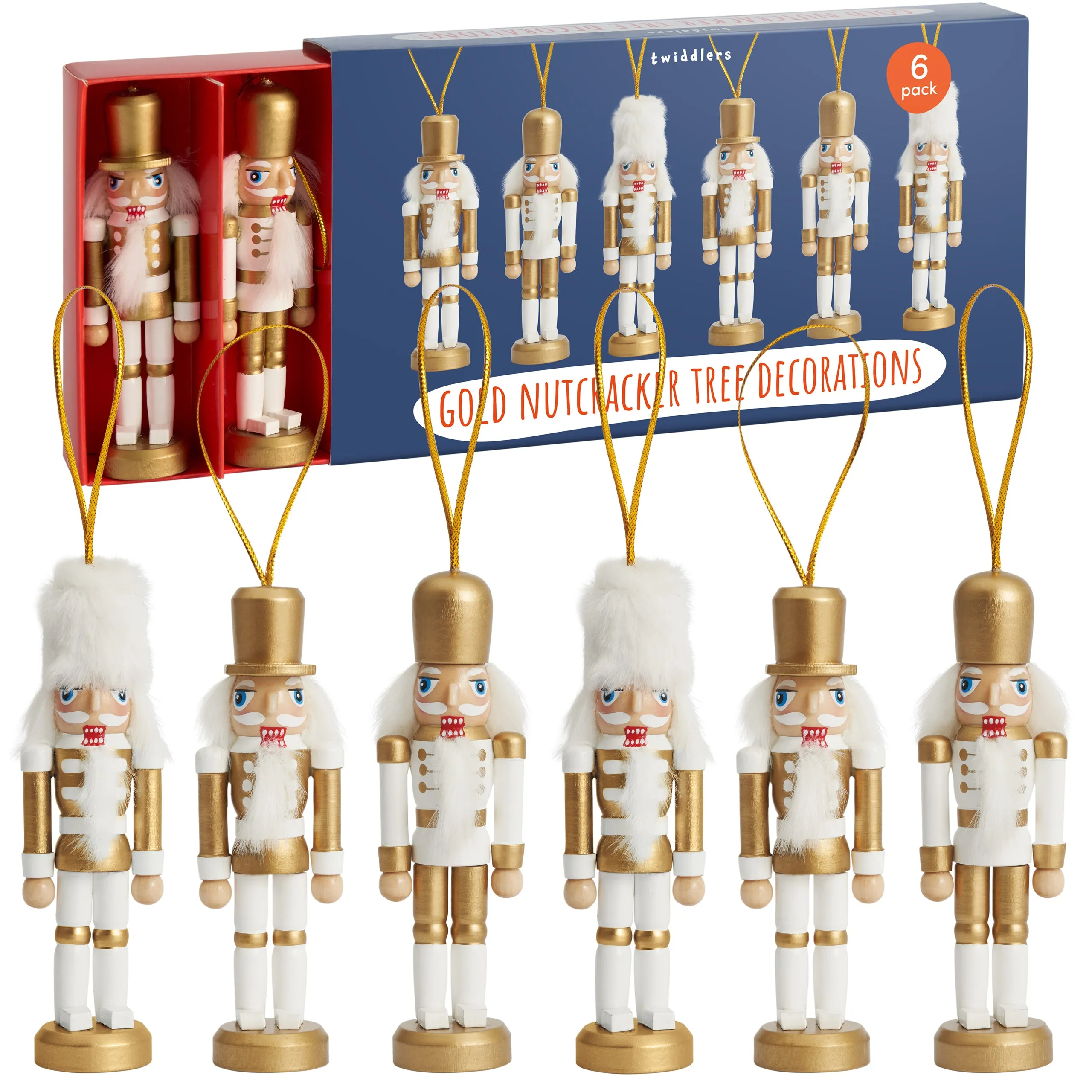 Traditional Wooden Nutcracker Soldier Christmas Tree Decorations