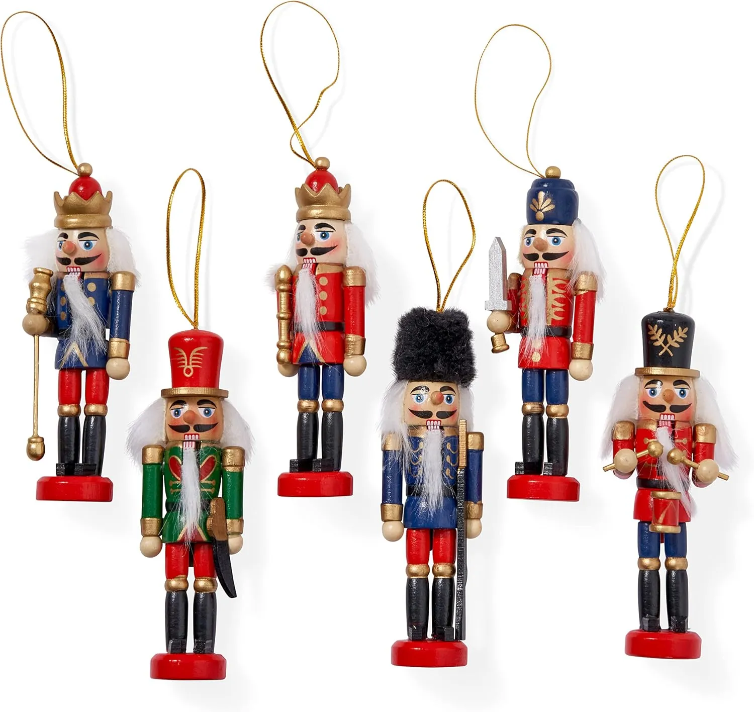 Traditional Wooden Nutcracker Soldier Christmas Tree Decorations