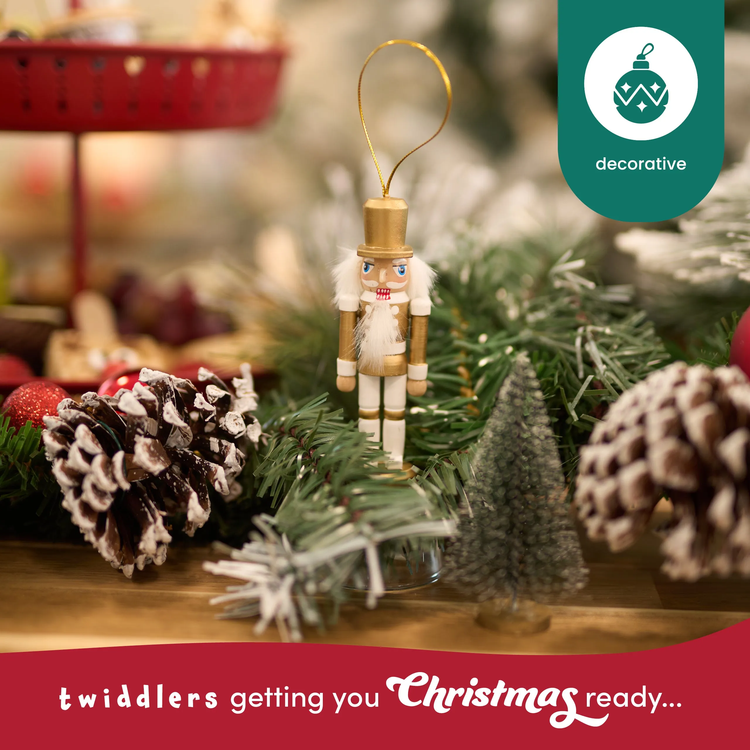 Traditional Wooden Nutcracker Soldier Christmas Tree Decorations