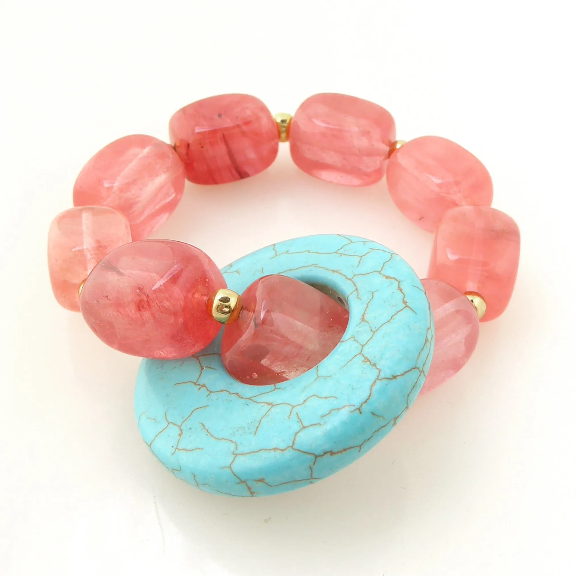 Turquoise howlite donut bracelet