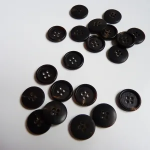 Two Lasercut Classic Horn Buttons - Black