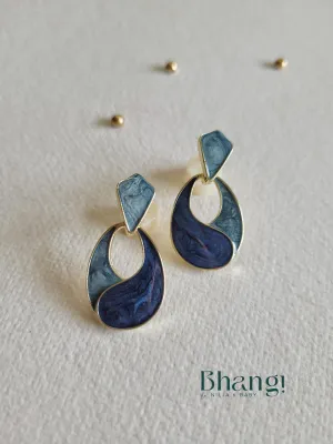 Two-Tone Enamel Drop Earrings