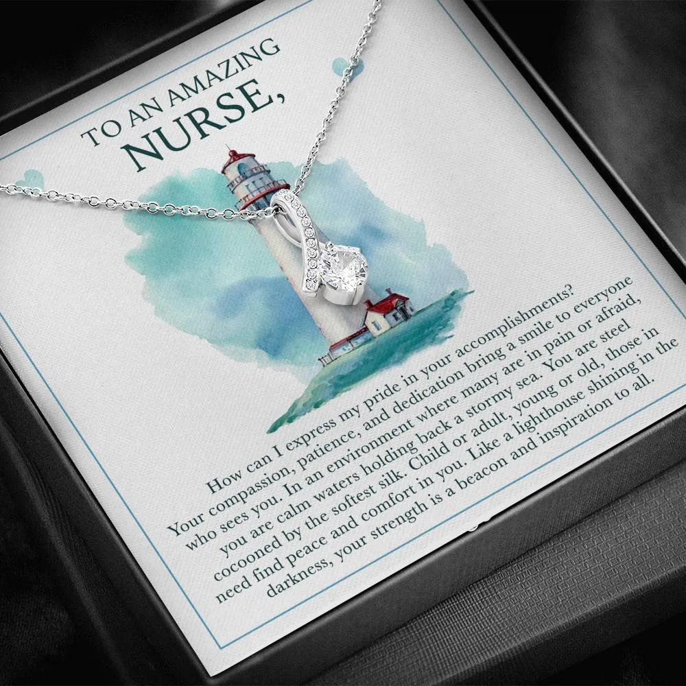 Unique Gift For Nurse - Ribbon Necklace -To An Amazing Nurse