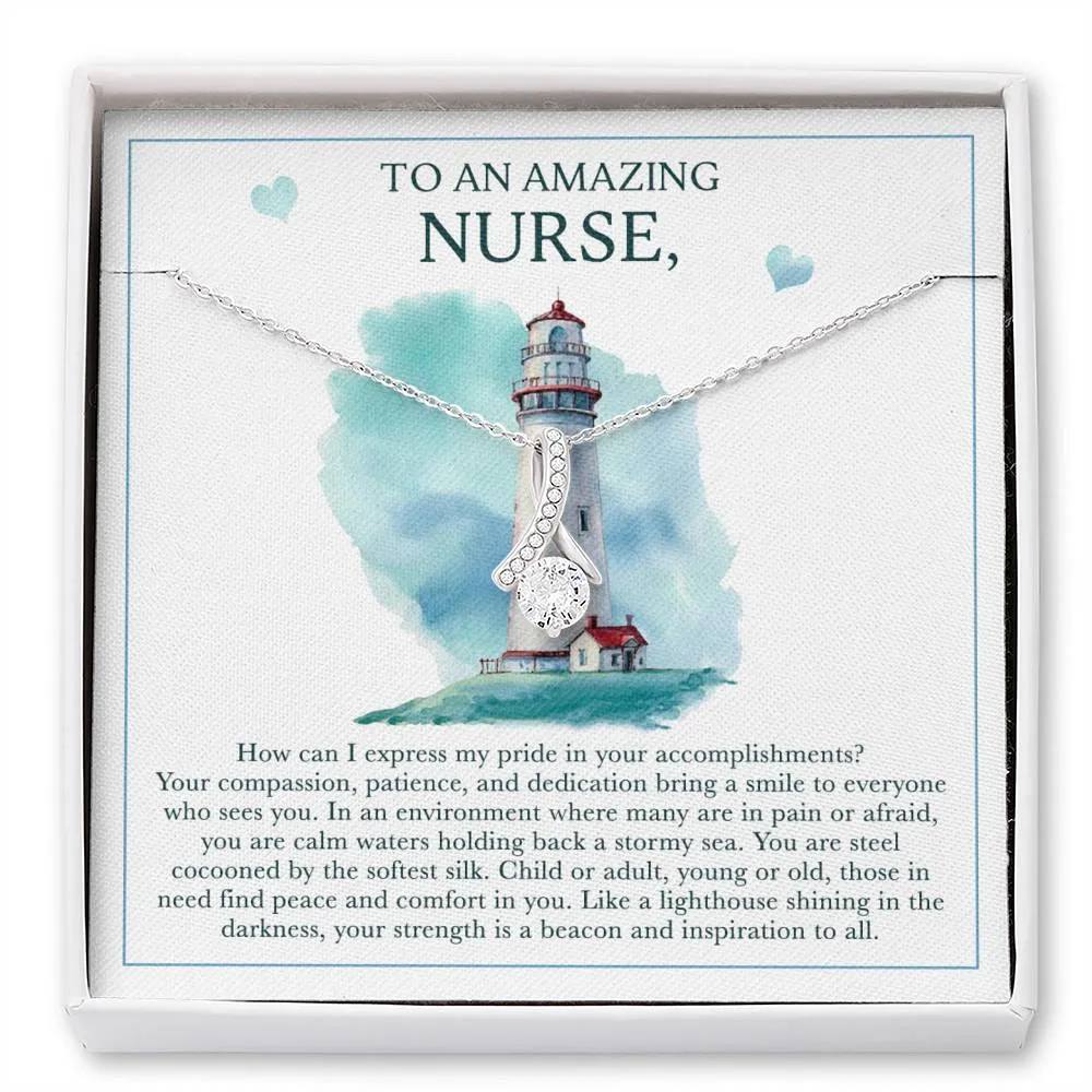 Unique Gift For Nurse - Ribbon Necklace -To An Amazing Nurse