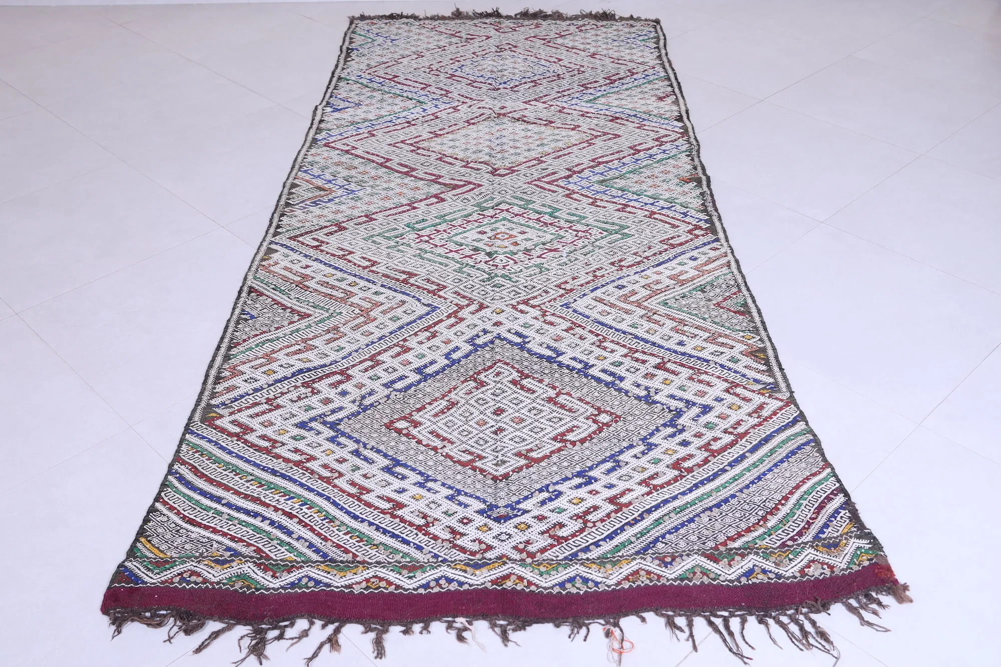 Unique Vintage Berber Runner Rug - 4.1x9.9 ft Handwoven Design