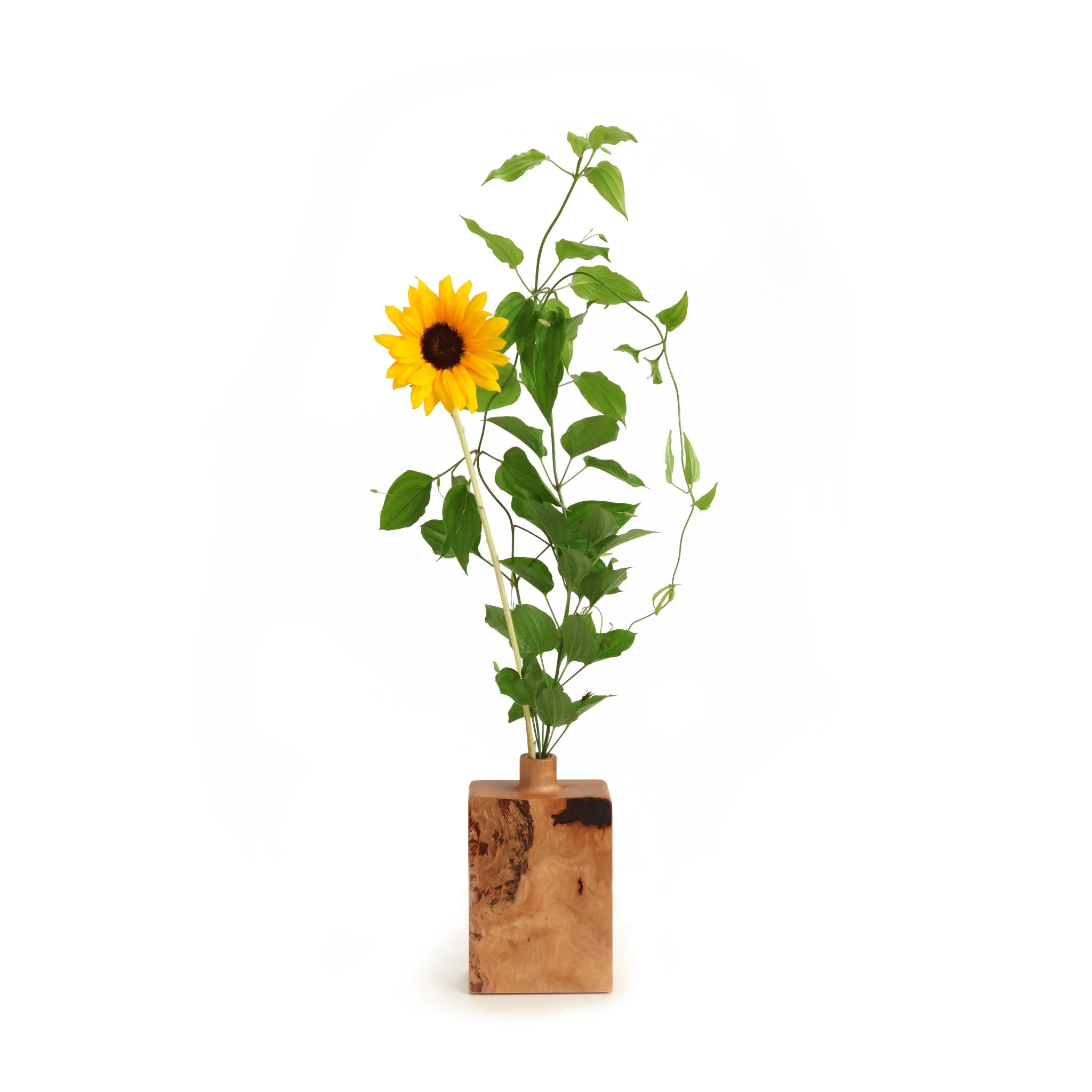 Unique Wooden Flower Vase Shaped Like Bottle