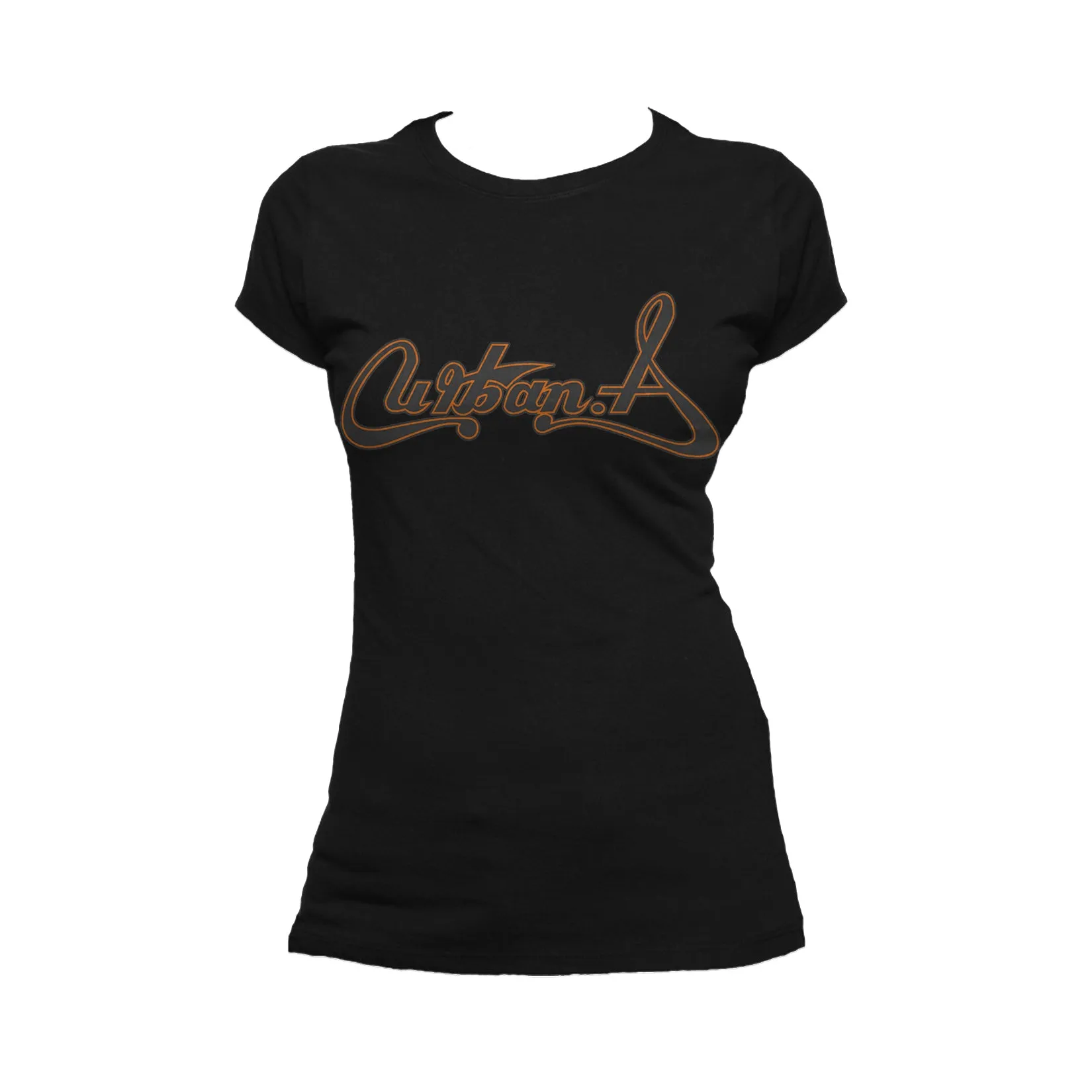 US Brand X Future Retro Urban Attitude Logo Official Women's T-shirt (Black)