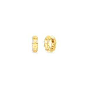 Veneto 18K Yellow Gold Diamond Accent Woven Small Hoop Earrings