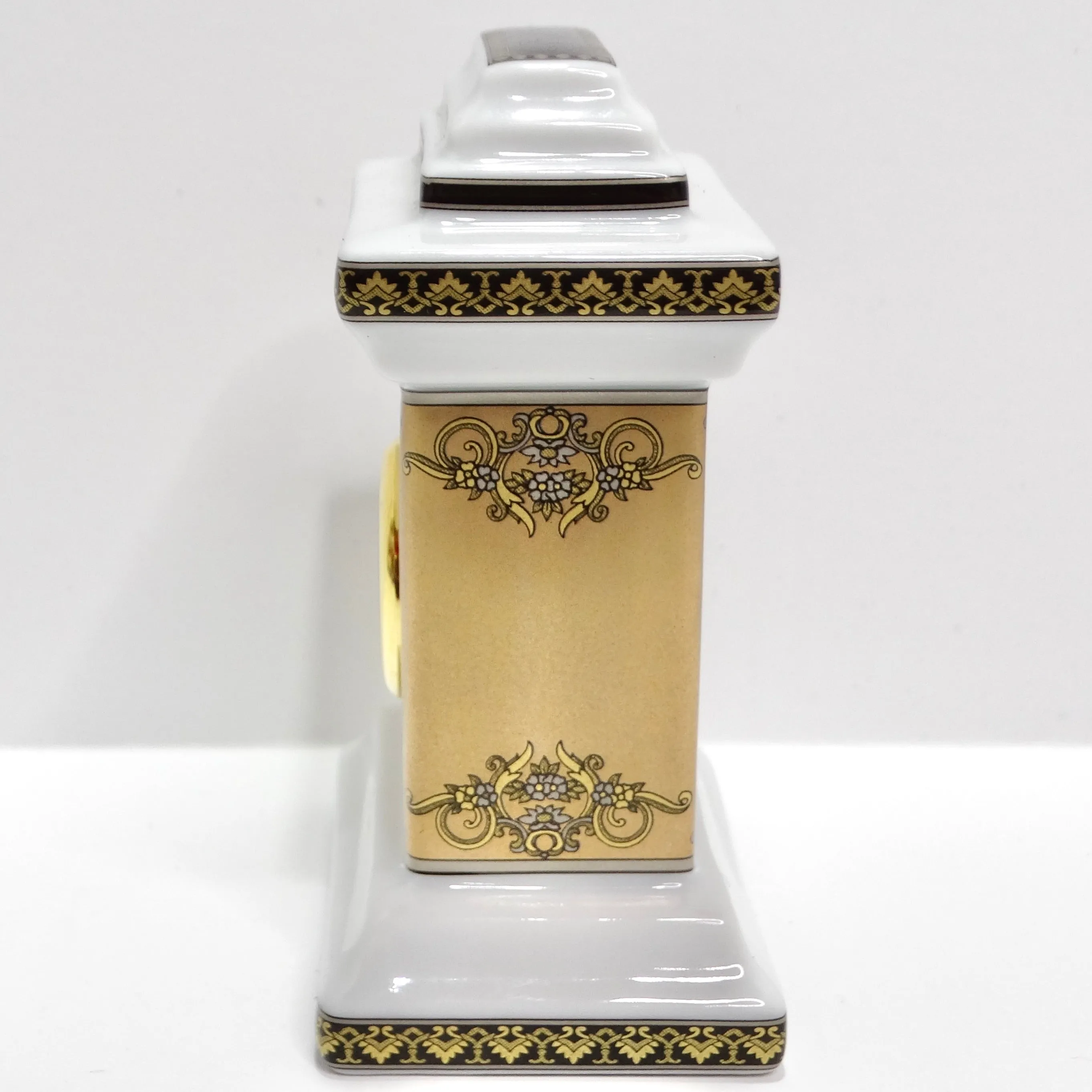 Versace Rosenthal 1990s Porcelain Table Clock