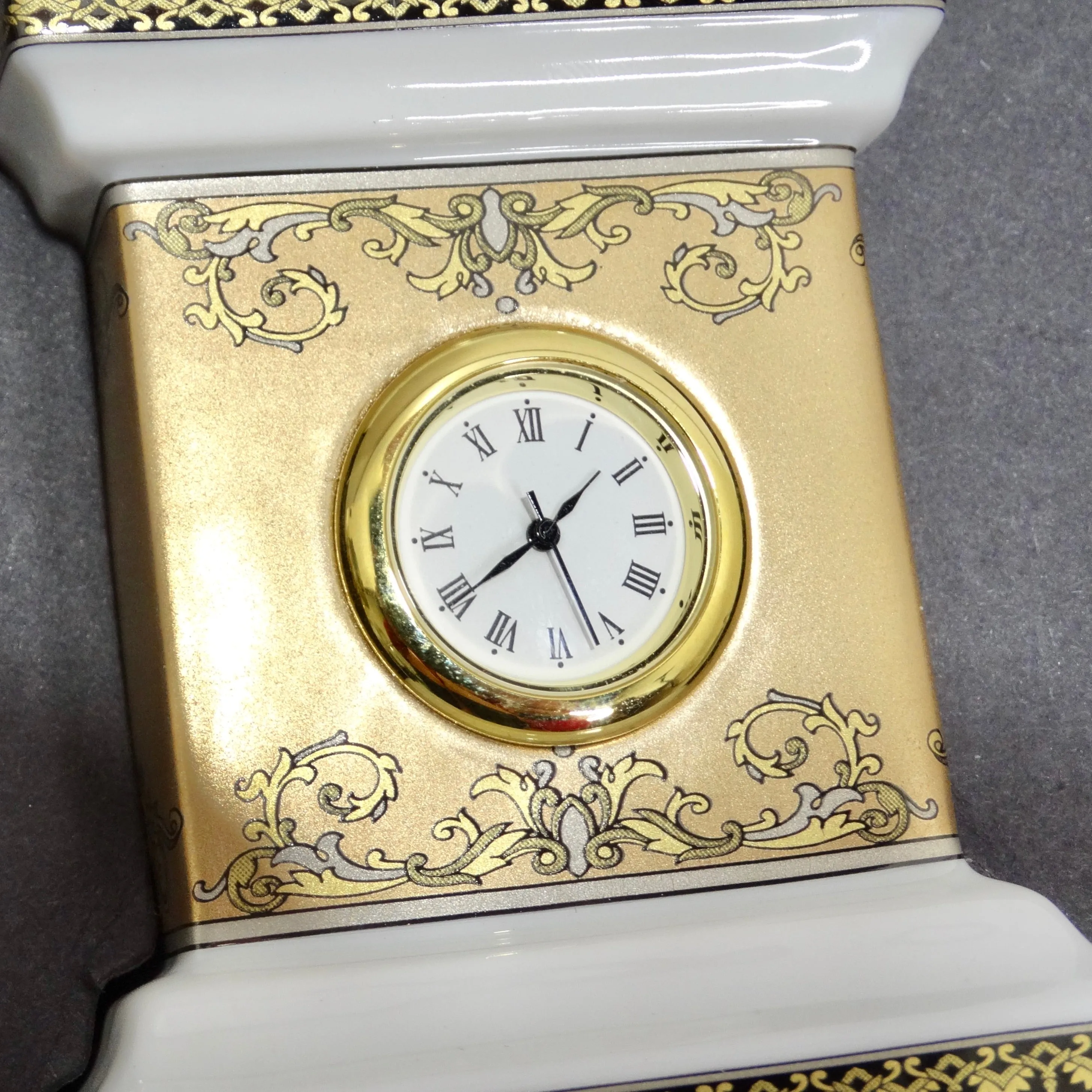 Versace Rosenthal 1990s Porcelain Table Clock