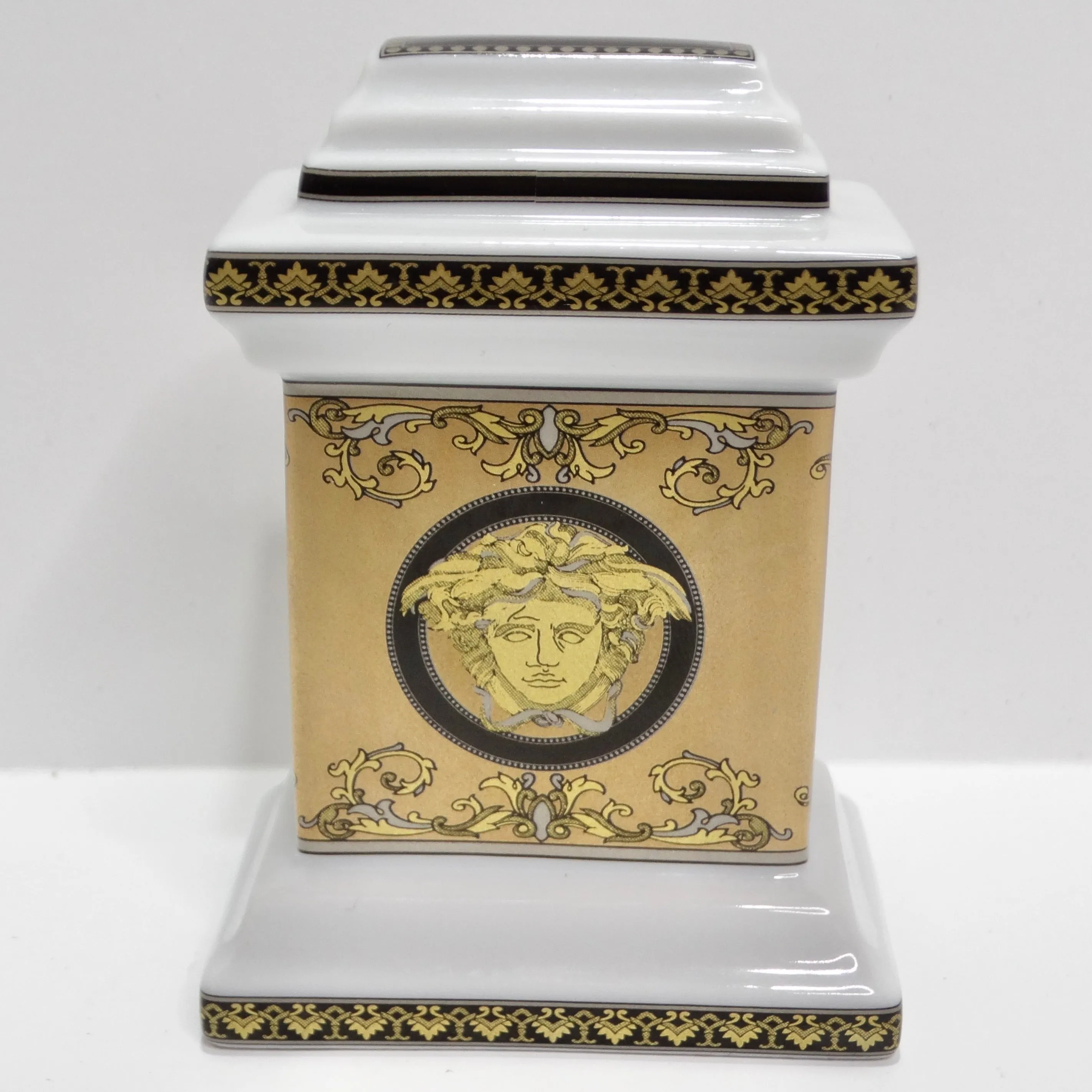 Versace Rosenthal 1990s Porcelain Table Clock