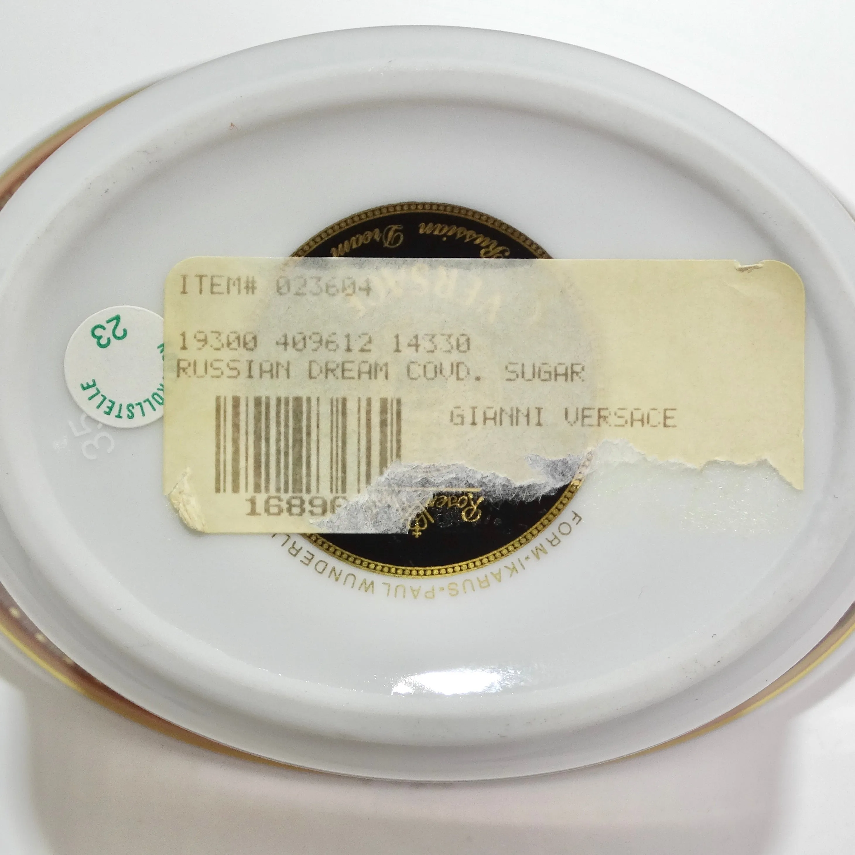 Versace Rosenthal 1990s Russian Dream Porcelain Sugar Bowl