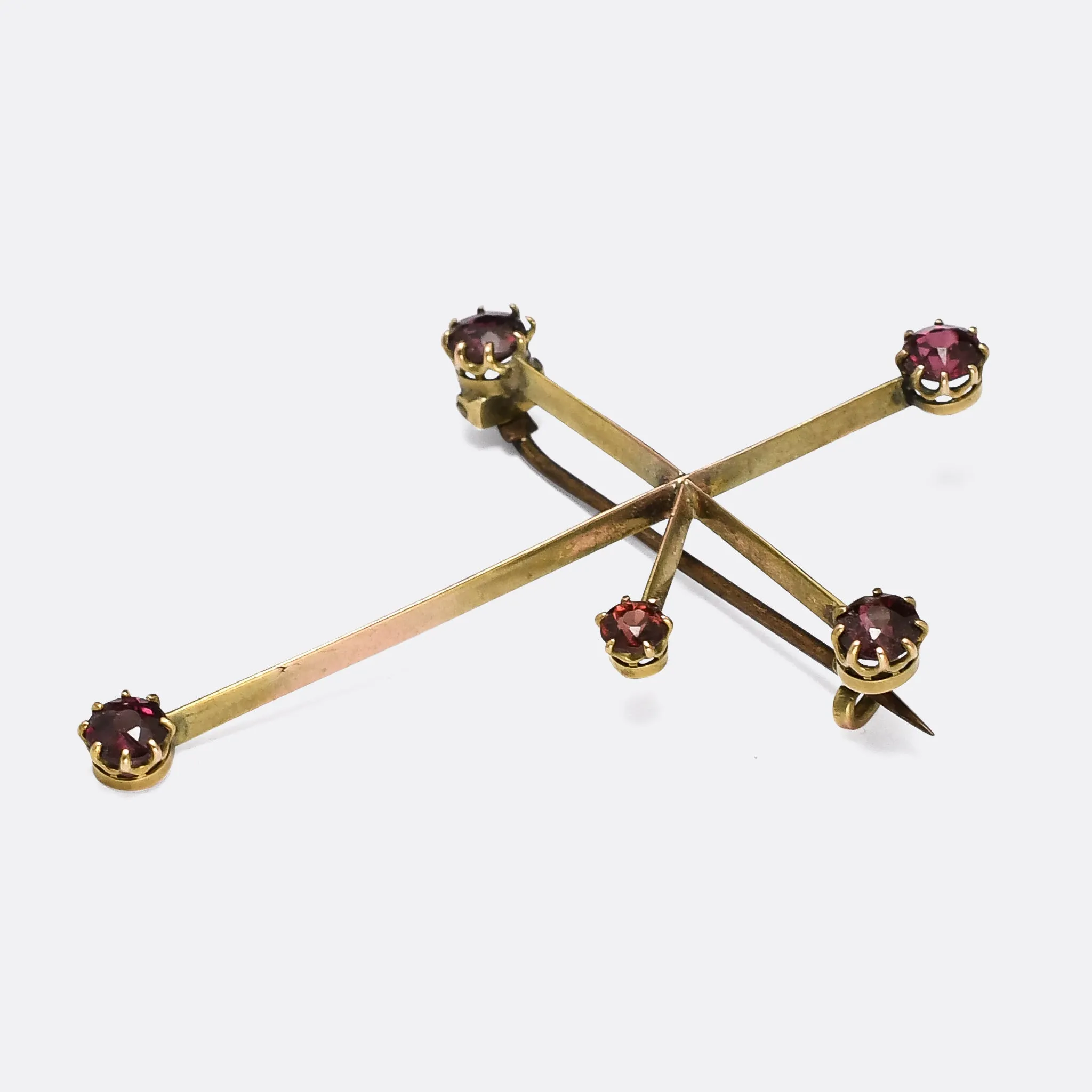 Victorian Garnet "Southern Cross" Constellation Brooch