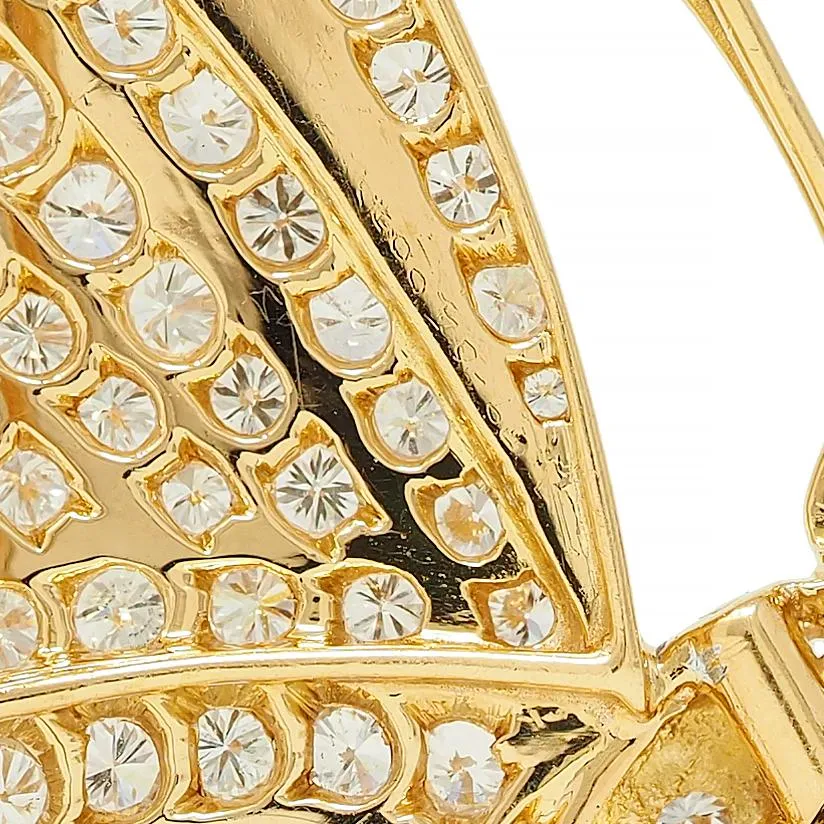Vintage 6.50 CTW Sapphire Diamond 18 Karat Yellow Gold Butterfly Brooch