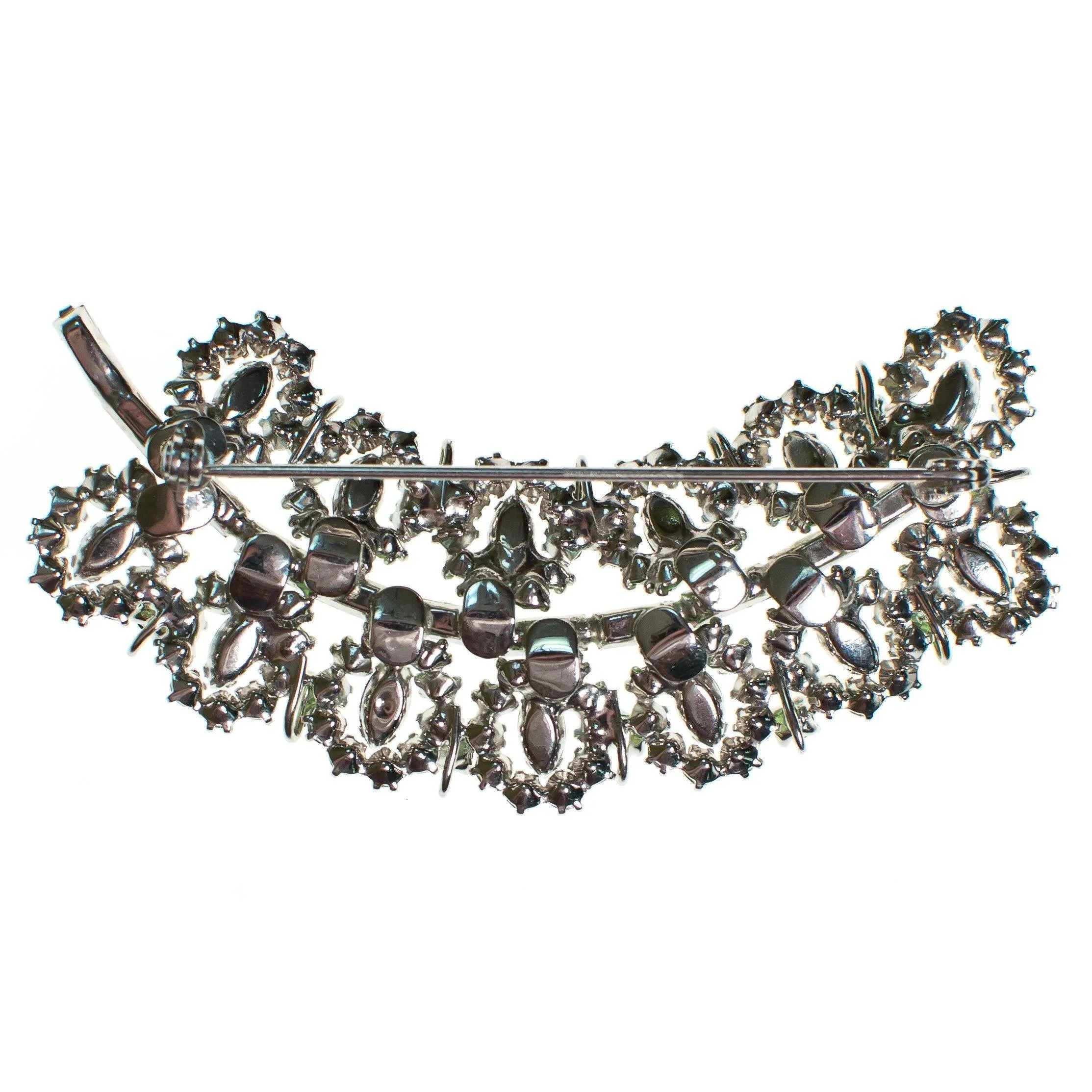 Vintage Rhinestone Brooch, Pastel Blue and Green Rhinestones, Pin