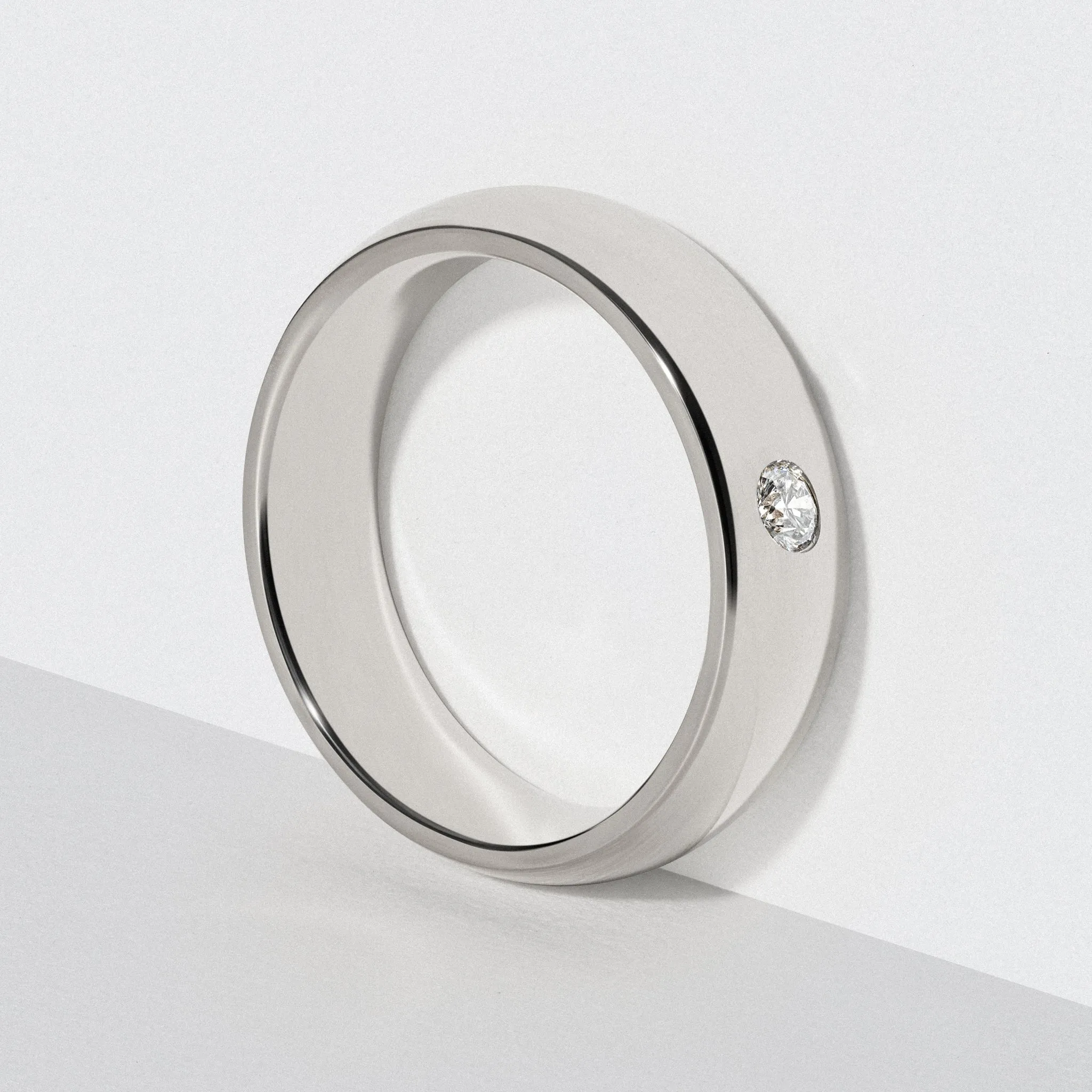 White Gold Classic Diamond Wedding Band - Polished 6mm