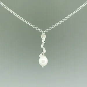White Pearl, Petite Drop Necklace