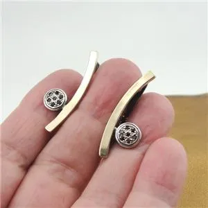 White Zircon Earrings 9K Yellow Gold 925 Silver Handmade  Hadar Designers Deco