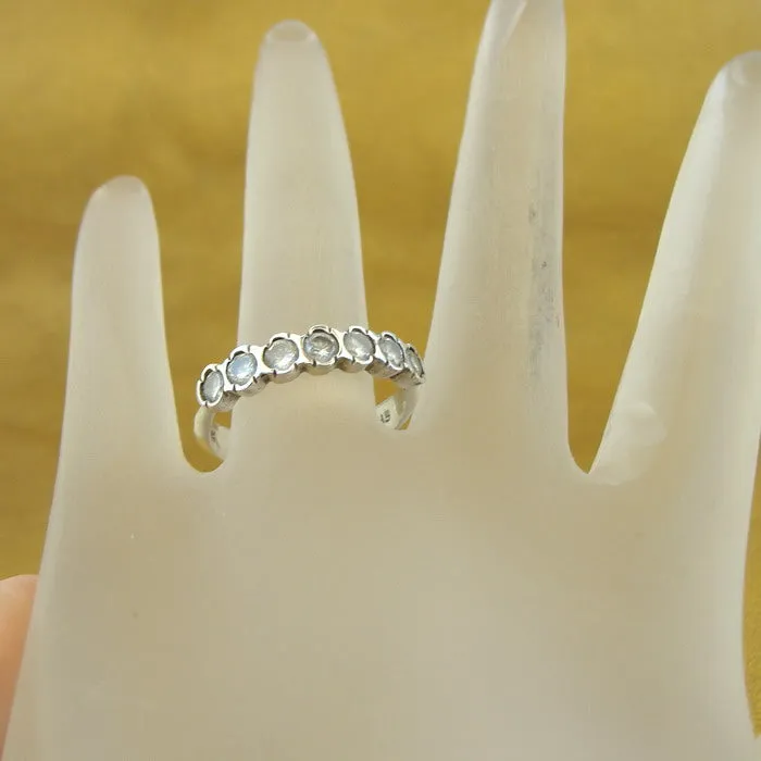 White Zircon Ring 925 Sterling Silver  size 7 Handmade Hadar Designers  () LAST