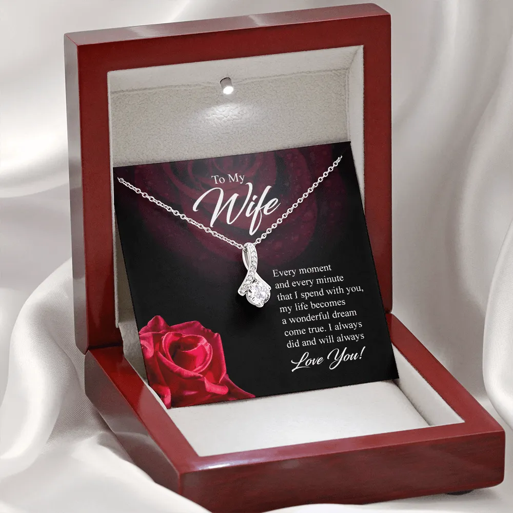 Wife -Every Moment And Every Minute - Alluring Beauty Infinity Necklace Message Card