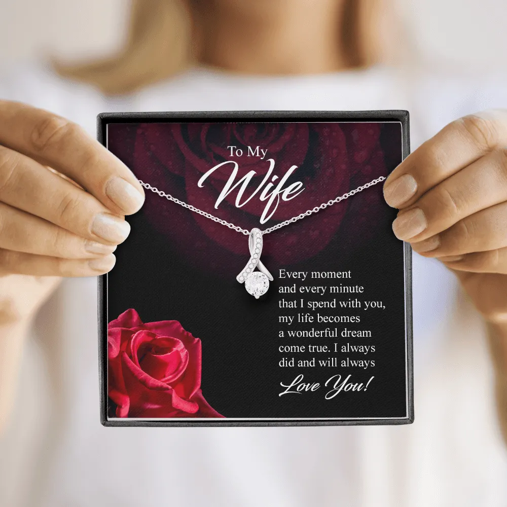 Wife -Every Moment And Every Minute - Alluring Beauty Infinity Necklace Message Card