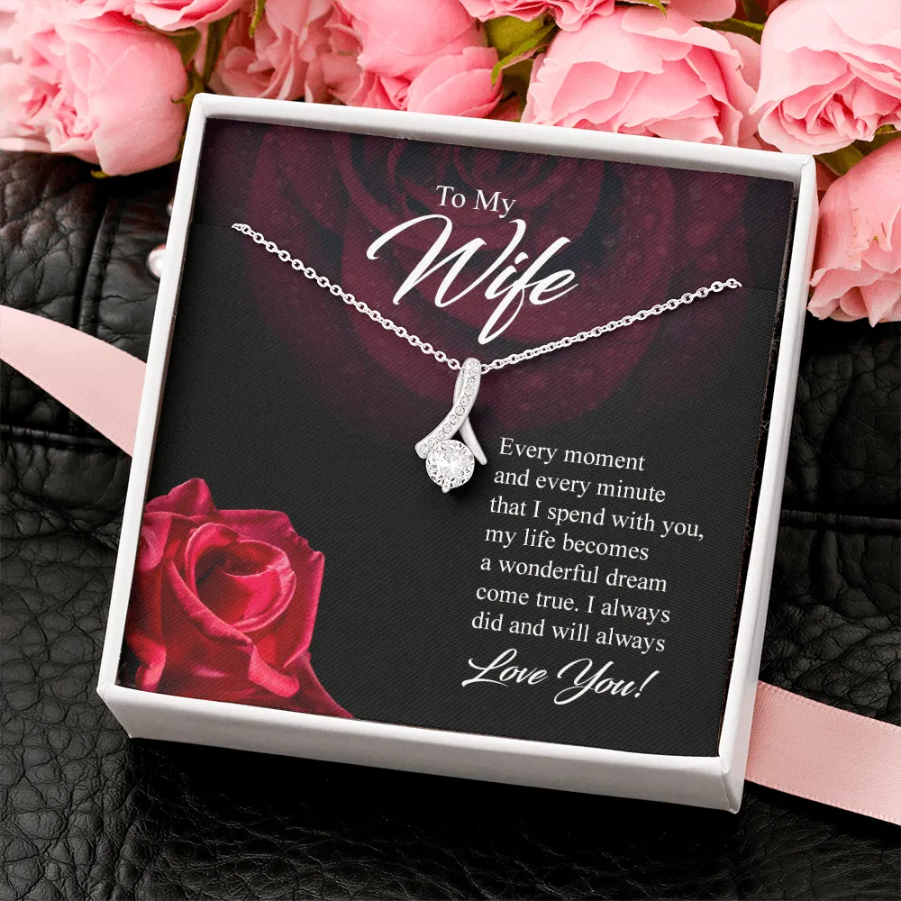 Wife -Every Moment And Every Minute - Alluring Beauty Infinity Necklace Message Card