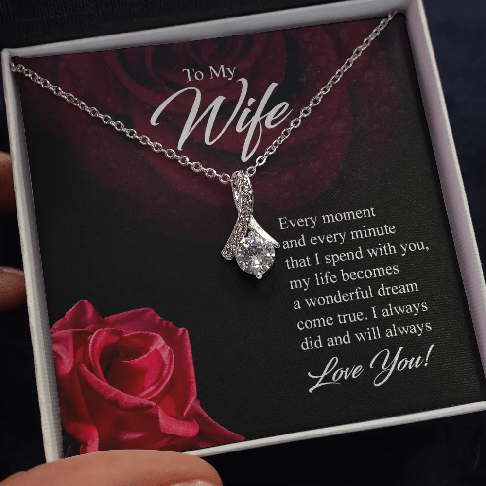 Wife -Every Moment And Every Minute - Alluring Beauty Infinity Necklace Message Card