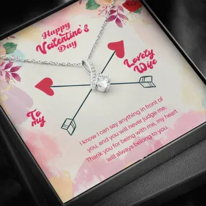 Wife - I Know I Can Say - Alluring Beauty Infinity Necklace Message Card